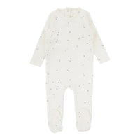 Lilette By Lil Legs Printed Wrapover Footie Clover Ivory