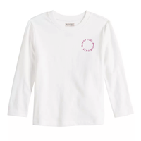 Bopop White Tee - Raspberry Print - Long Sleeve (Raspberry Denim)