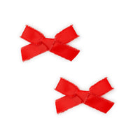 Le Enfant Red Raw Edge Bow 2 pack- FINAL SALE