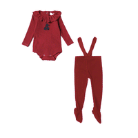 Anecdote Deep Red Cherry Baby Girl Set (straps are black)