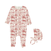 Bopop Toile Ruby Footies and Beanie