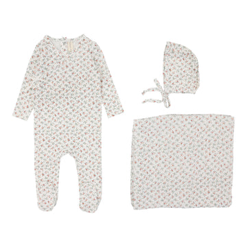 LILETTE  BY LIL LEGS  BY LIL LEGS WINTER WHITE/FLORAL BOUQUET FLORAL LAYETTE SET
