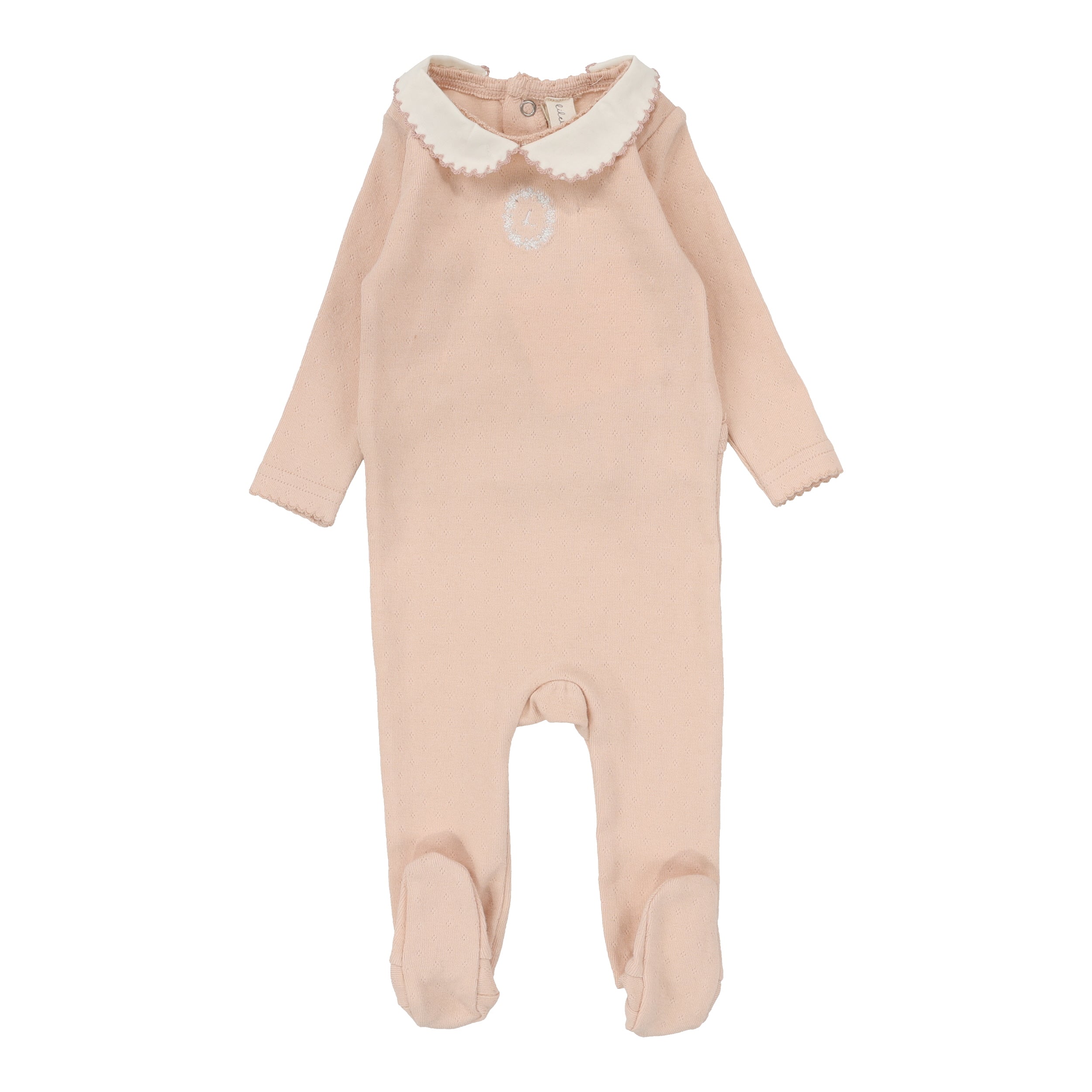 Lil Legs Velour Trim Footie - Navy