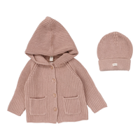 Lilette Chunky Cardigan Set - Classic - Dusty Pink