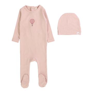 LILETTE  BY LIL LEGS  BY LIL LEGS PEACH SINGLE HOT AIR BALLOON FOOTIE SET