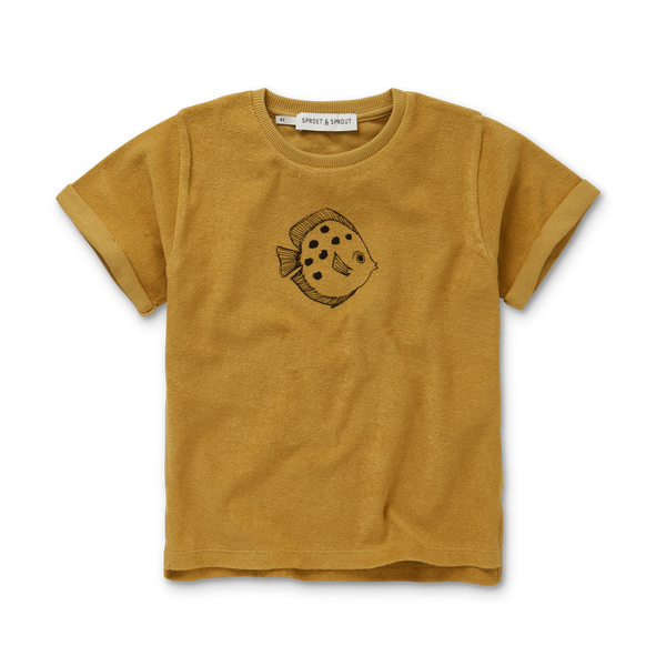 Sproet + Sprout Honey Yellow Terry T-Shirt Fish