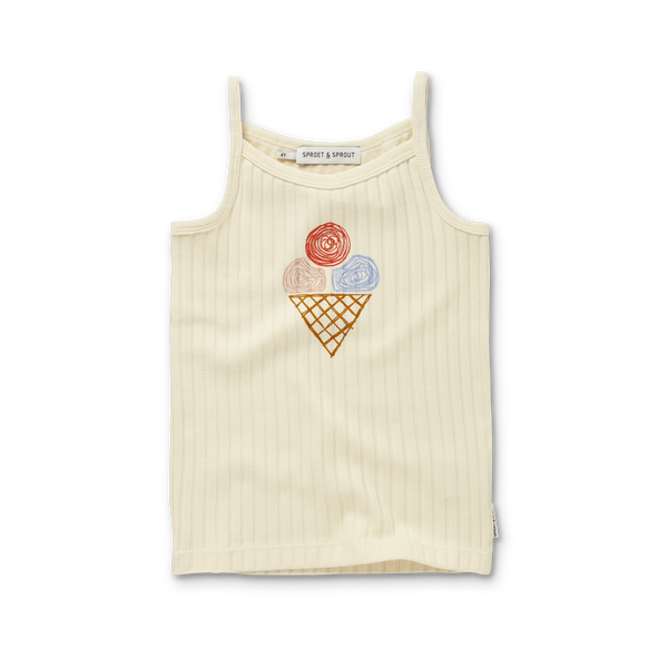 Sproet + Sprout Pear Off-White Strap Top Girls Ice Cream