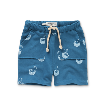 Sproet + Sprout Deep Ocean Blue Baby Short Coconut Print