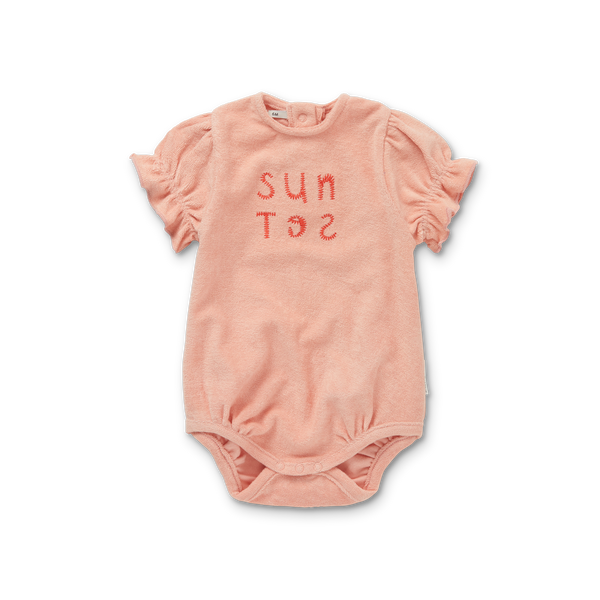 Sproet + Sprout Blossom Pink Romper Balloon Sunset