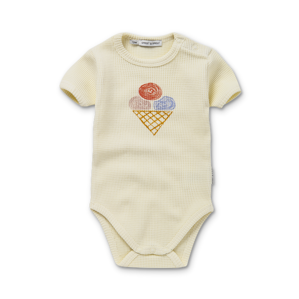 Sproet + Sprout Pear Off-White Romper Ice Cream