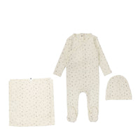 Lilette By Lil Legs Printed Wrapover Layette Set Scattered Branch Ivory