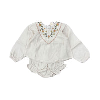 Pernille Ivory/Lurex Embroidered Azia Baby Set