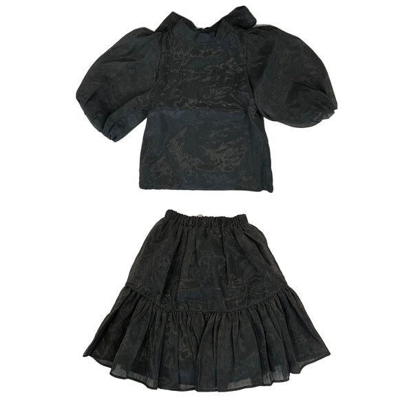 Mummymoon Black Linen Carolina Top & Skirt Set