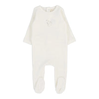 Lilette By Lil Legs Velour Forest Graphic Footie WINTER WHITE/OAT