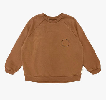Piupiuchick Brown Sweatshirt with Piupiuchick Print- Kid