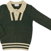 Klai Green Collar Polo Sweater