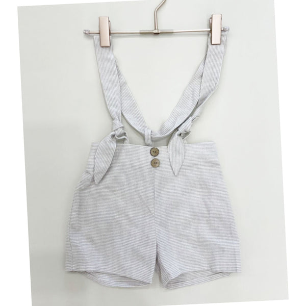 Harper James Horizontal Striped Knotted Overalls