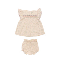 Early Sunday Sienna Baby Dress & Bloomer Painted Bouquet Print (FH-SS26-00088)