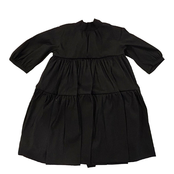 Mummymoon Black Raw Silk Tafetta Elanie Dress