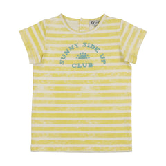 Kin And Kin Short Sleeve T Shirt - Neon Yellow Stripes (SP08)