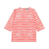 Kin And Kin 3/4 Sleeve T Shirt - Neon Pink Stripes