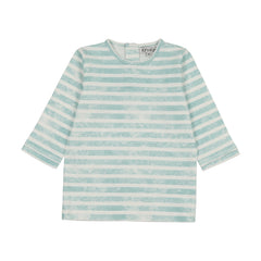 Kin And Kin 3/4 Sleeve T Shirt - Soft Blue Stripes