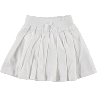 Bonjoy White Blue Pique Box Pleat Skirt