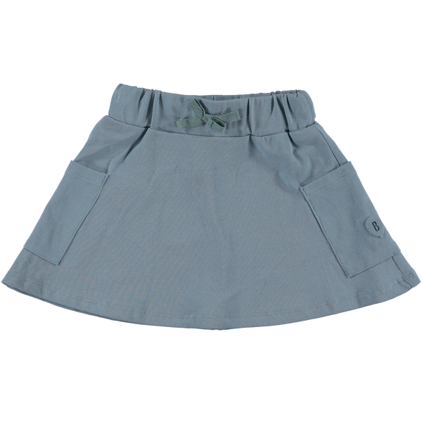Bonjoy Blue Cotton Pocket Skirt