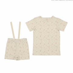 Bonjoy Patterned Fruit Shorts Sleeve-Strap Lounge Set - Whimsical Pink Berry