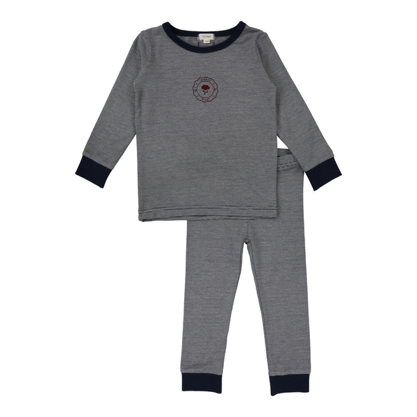 Lil Legs Striped Lounge Set Navy