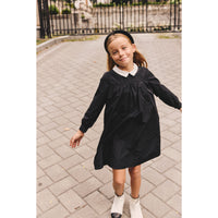 Little Parni Black Collar Taffeta Dress  (K453)