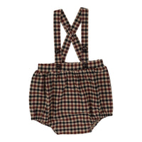 Analogie By Lil Legs Suspender Bubble Bloomers Tan Plaid