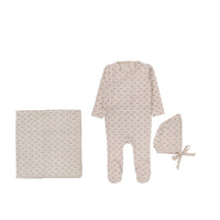 Lilette By Lil Legs Dotty Florette Layette Set Natural/Mauve