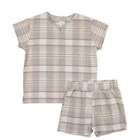 Analogie By Lil Legs Printed Set Taupe Plaid