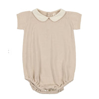 Lilette By Lil Legs Dotted Knit Romper Taupe