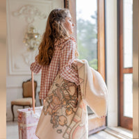 Lil Teddy Merry Go Snuggle Sugary Pink Plush Blanket