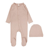 Lilette By Lil Legs Tiny Heart Footie Set Pink