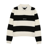 Urban Edge Black & White Knit Polo