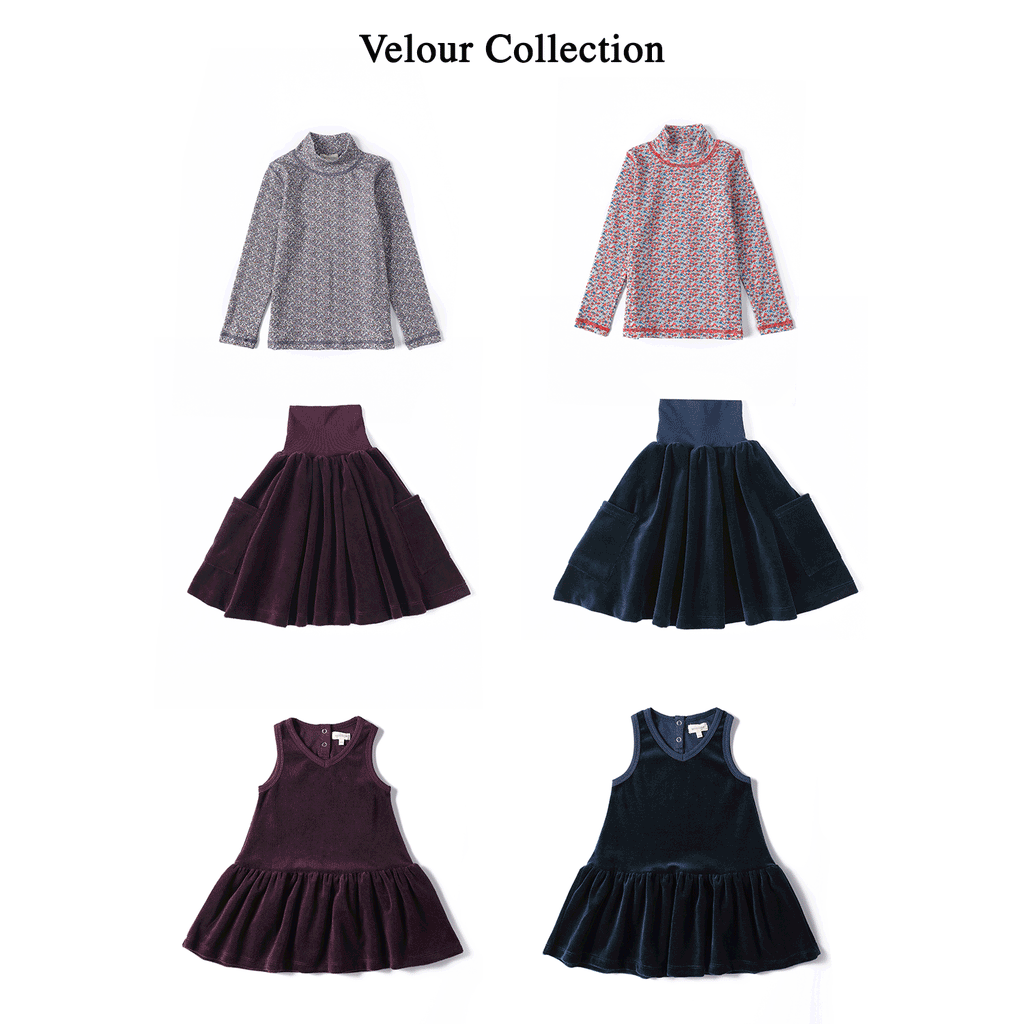 Anecdote Plum Floral Print Mock Neck | Buttons Bebe
