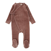 Lilette By Lil Legs Velour Wrap Footie Berry