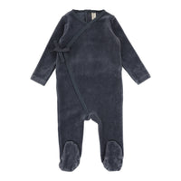 Lilette By Lil Legs Velour Wrap Footie Slate