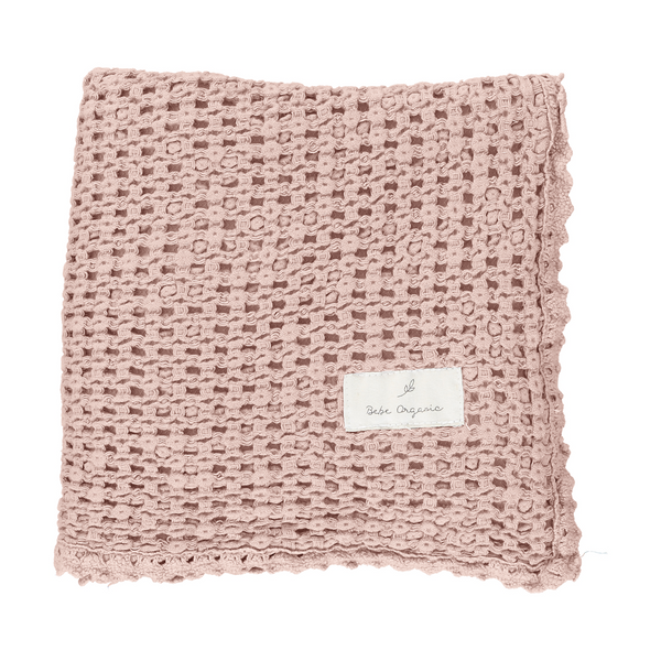 Bebe Organic Waffle Blanket Dusty Rose