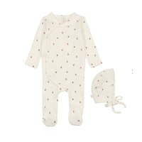 Lilette By Lil Legs Very Berry Footie Set White/Red