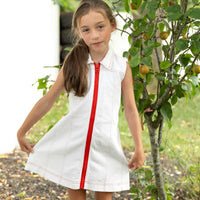 Mode Avant Paris White Denim Red Zip Jumper