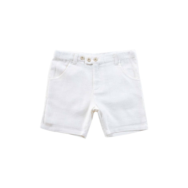 Kipp White Linen Shorts
