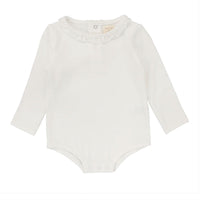 Lil Legs Ruffle Onesie Winter White