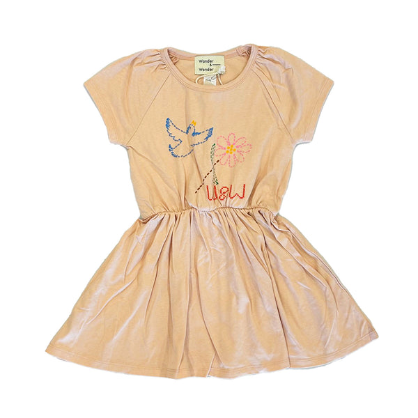 Wander + Wonder Peach Embroidered Avery Dress