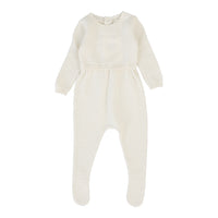 Analogie By Lil Legs Knit Footie Cream