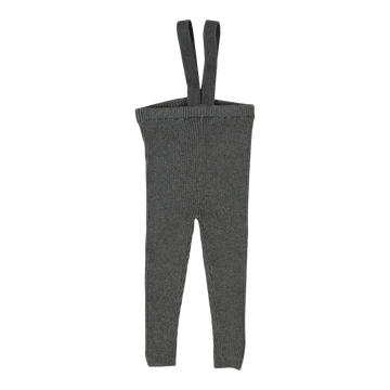 Lil Legs Mid Grey Knit Basics Knit Suspender Leggings