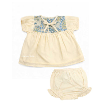 Belati YELLOW SOLID TO FLORAL BIB BABY SET (BBB227)